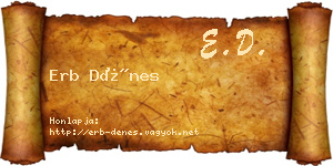 Erb Dénes névjegykártya