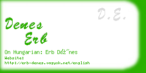 denes erb business card